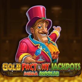 Gold Factory Jackpots Mega Moolah by Aurum Signature Studios, showcased at winbeatzcasino.eu – game logo
